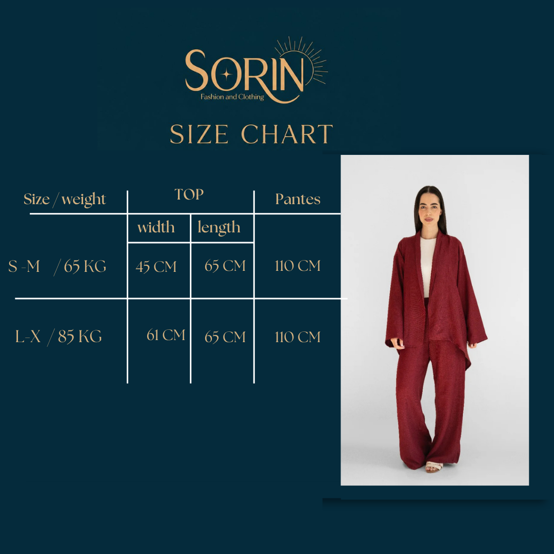 Rafef Suit Size Chart