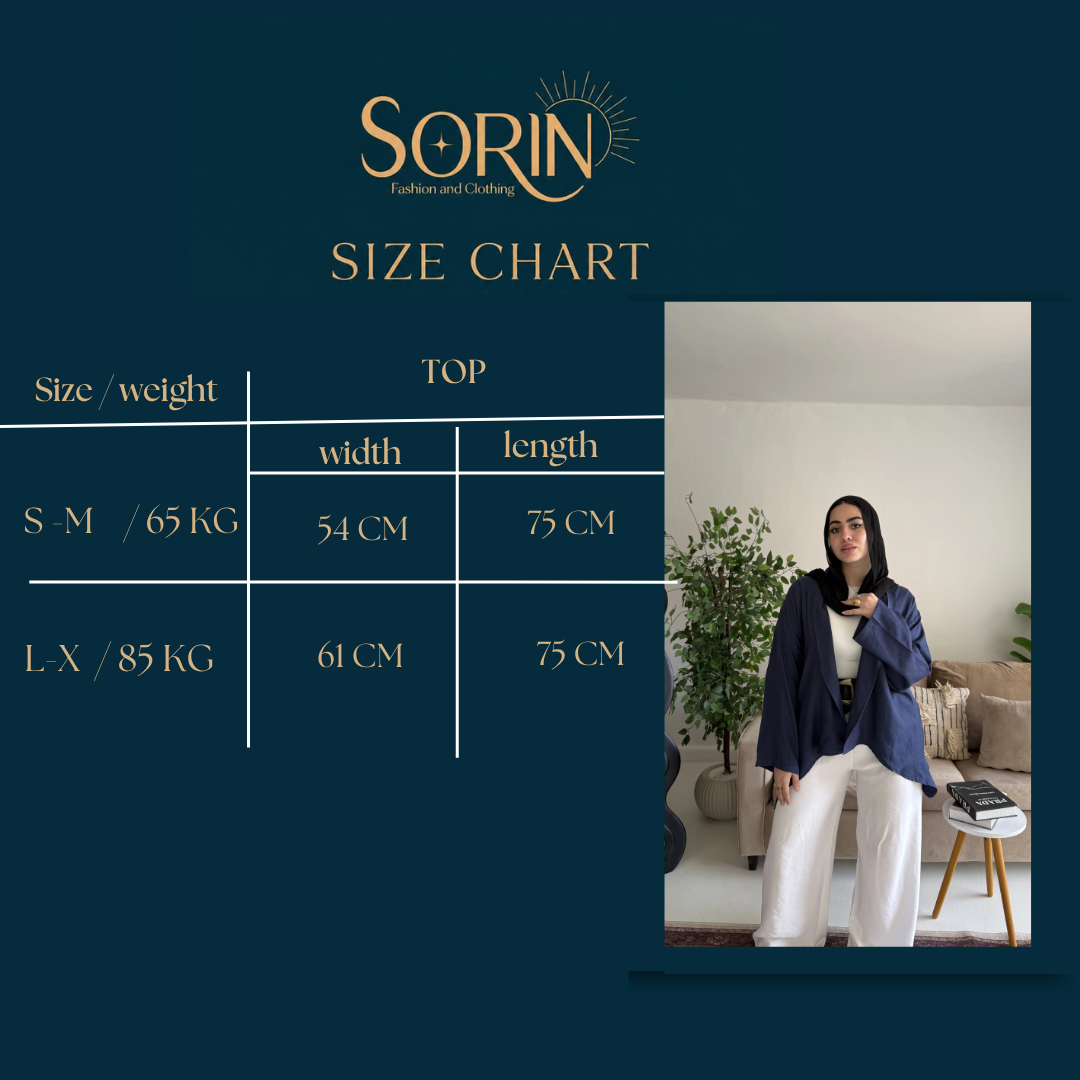 Jory Blouse Size Chart
