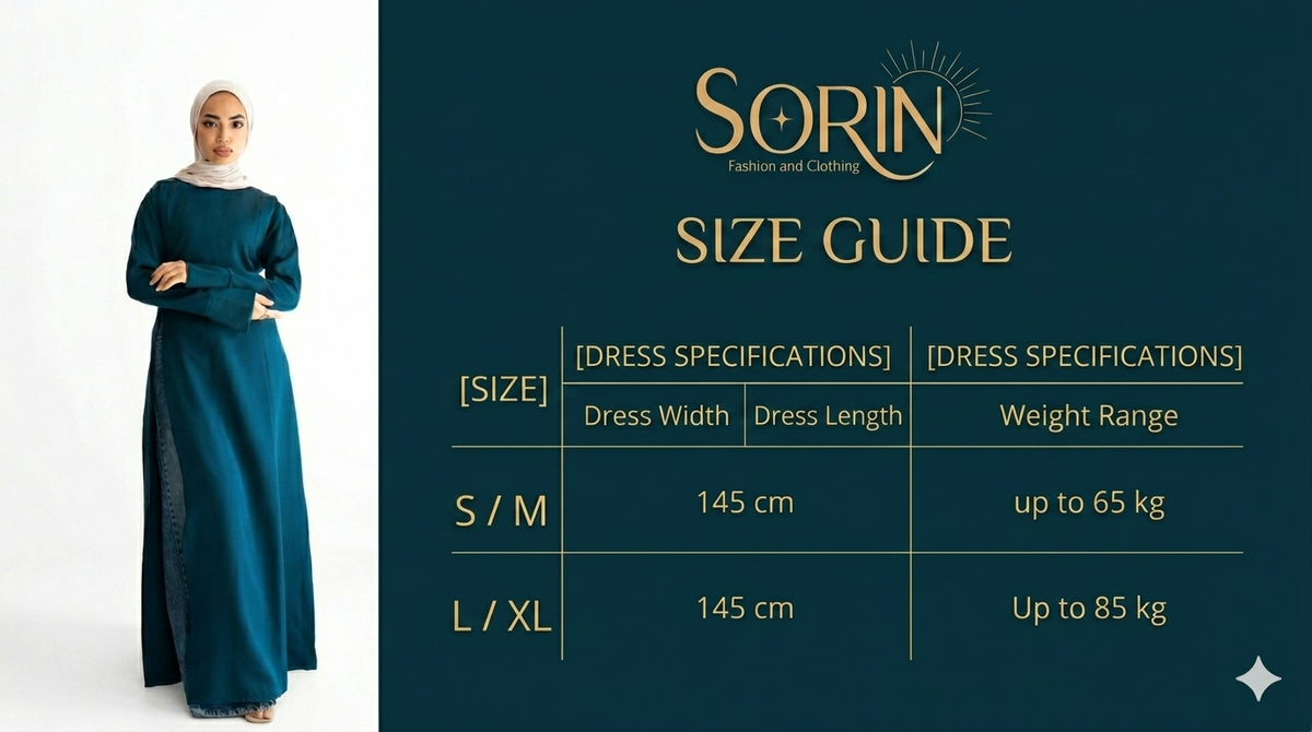 Taif Dress Size Chart